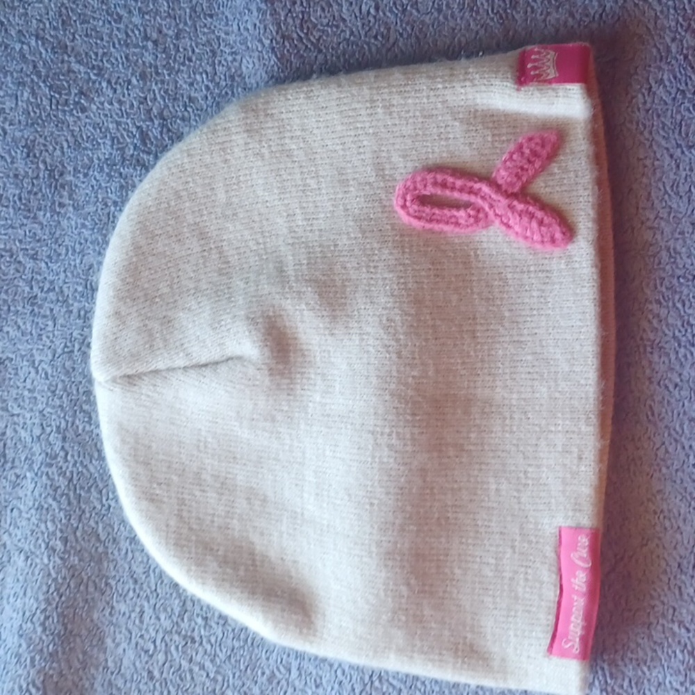 Pink breast cancer beanie